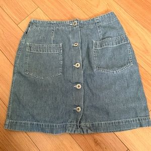 Pinstriped Denim Buttondown Skirt, 4